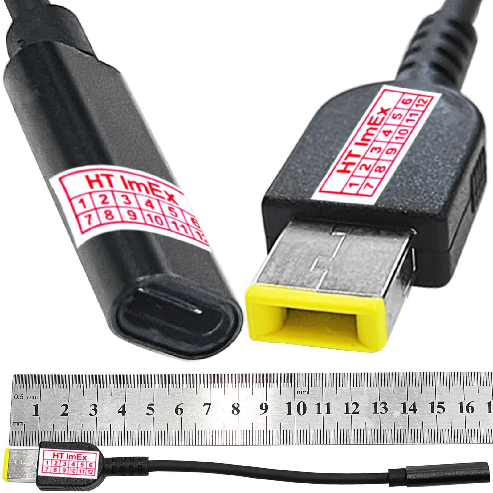 HT ImEx Laptop Netzteilkabel USB Typ C auf Vierkant Ladegerät Adapter Kabel für Lenovo