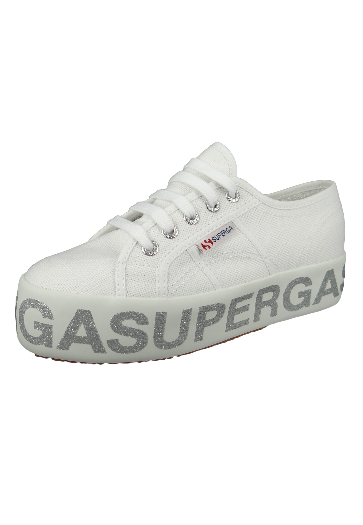 Superga Sneaker S111TRW 2790 COTW Glitterlettering 928 white silver