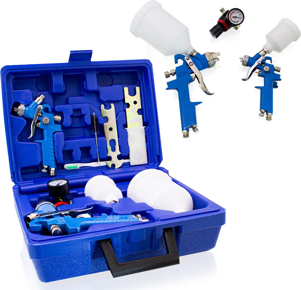BITUXX® HVLP Lackierpistolen 2er Set Druckluftpistolen Farbsprühpistolen Spritzpistolen Farbspritzpistolen Set Lackieren Lackpistole Lackierpistole Spraypistole MS-18992