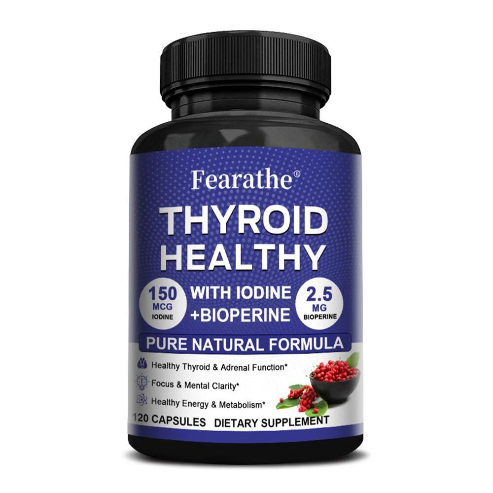 Fearathe Thyroid Healthy (120 Kapseln) Nahrungsergänzungsmittel, Schilddrüse, Energie, Stoffwechsel, Gehirn, Nierengesundheit