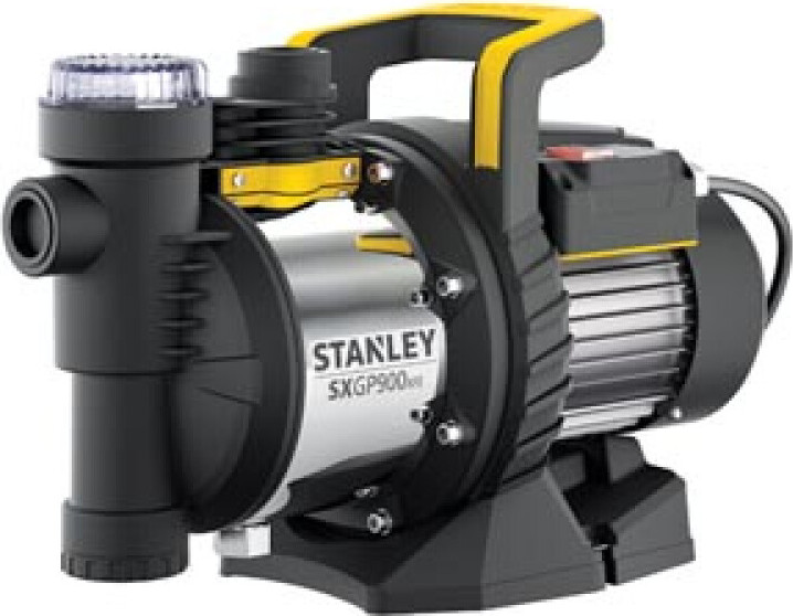Samonasávacie čerpadlo Stanley, 900 W, záhradné čerpadlo, nerezová oceľ, 3600 l/h, IPX4, vodný filter