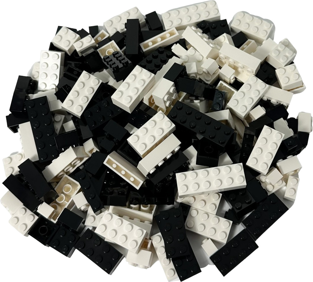 LEGO kocky cierno-biele zmiešané 200 dielikov