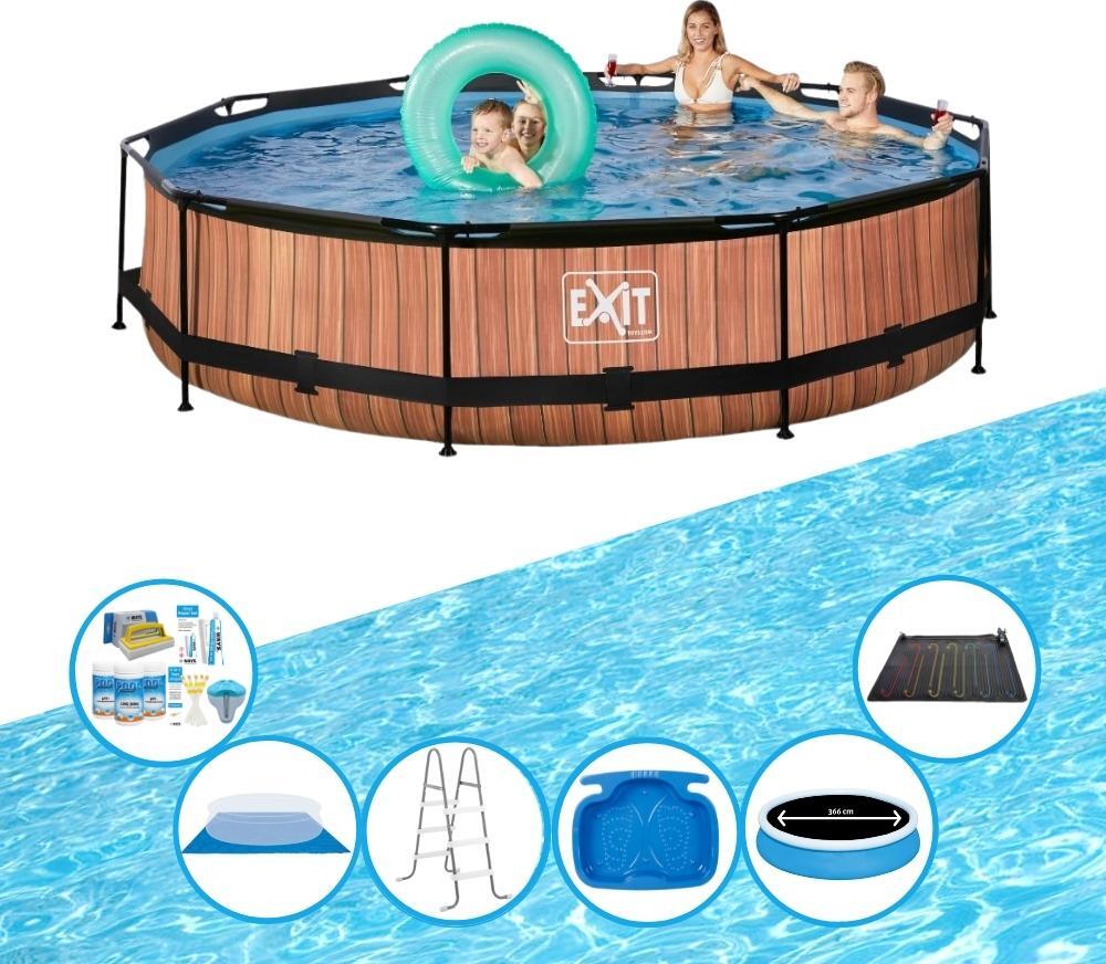 Bazén EXIT Timber Style - Rámový bazén ø360x76cm - Letný set