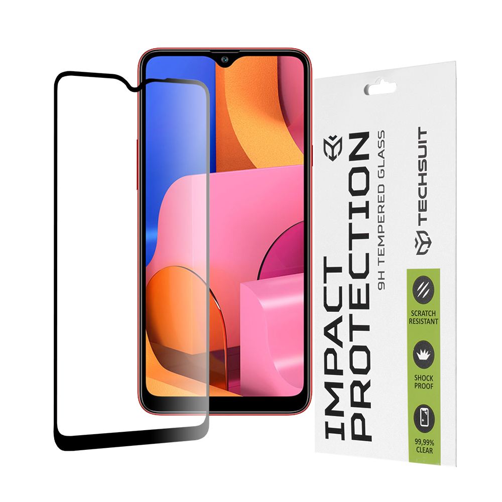Techsuit 111D Full Cover / celopolepené tvrdené sklo - Samsung Galaxy A20s - Čierna