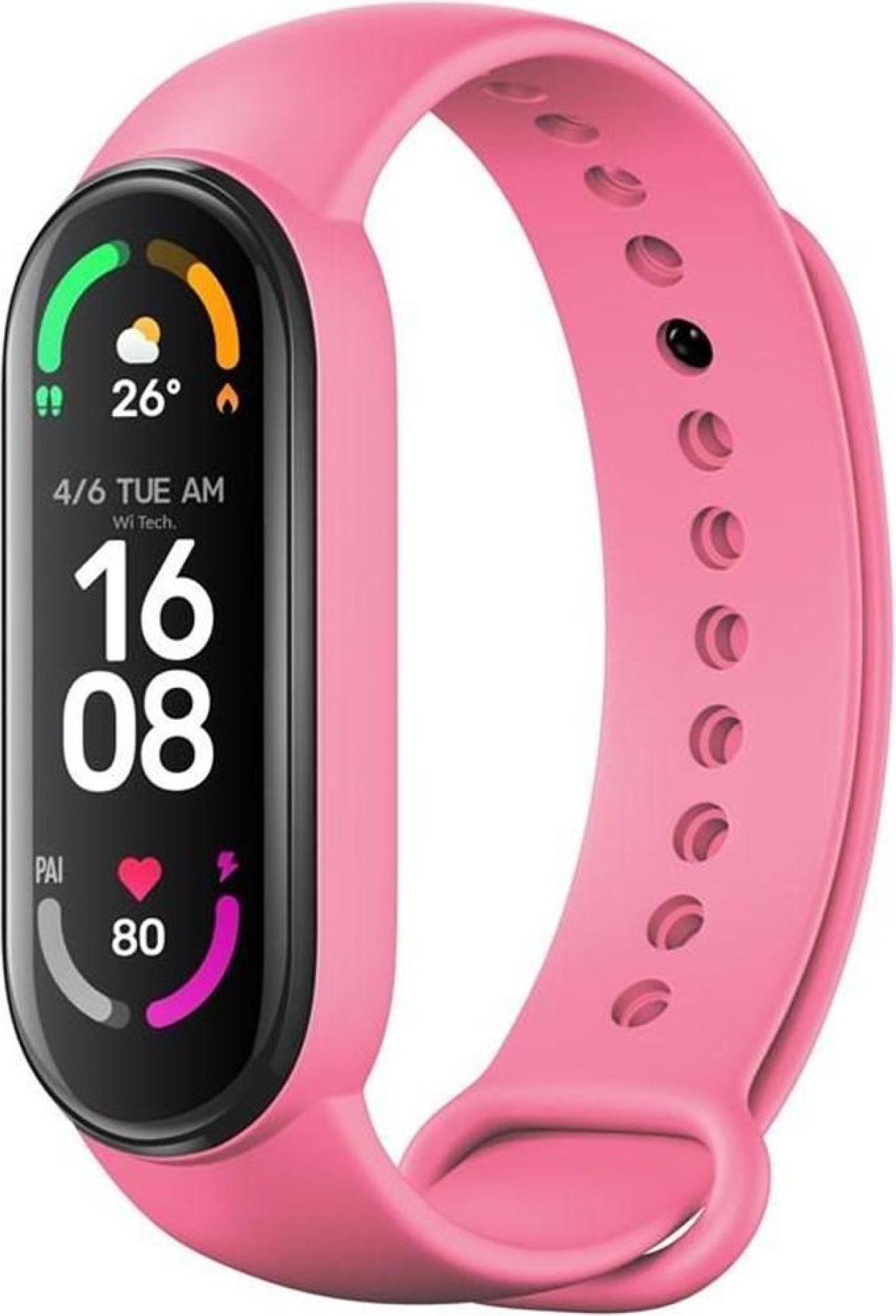 Silikónový remienok pre XIAOMI Mi Band 5 / 6 / 7 pink (37)