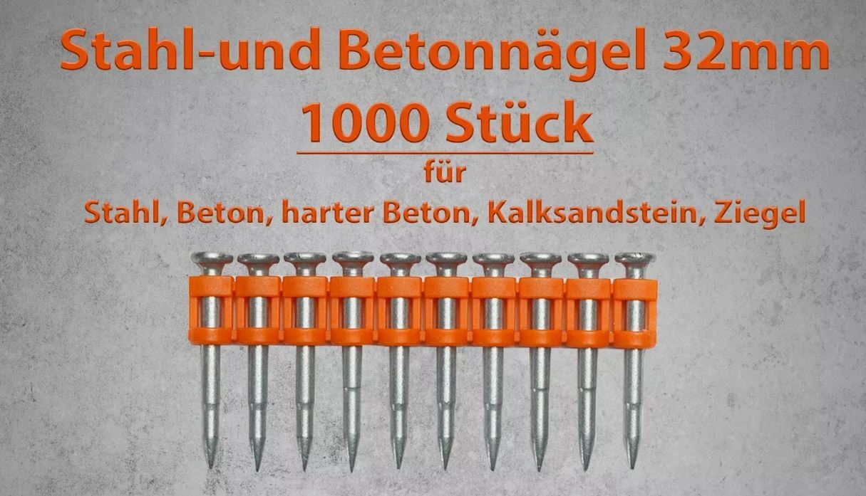 Powers Stahl-und Betonnägel 32mm 1000 Stück Spit Pulsa, Bea, KMR, Würth, Senco, Makita