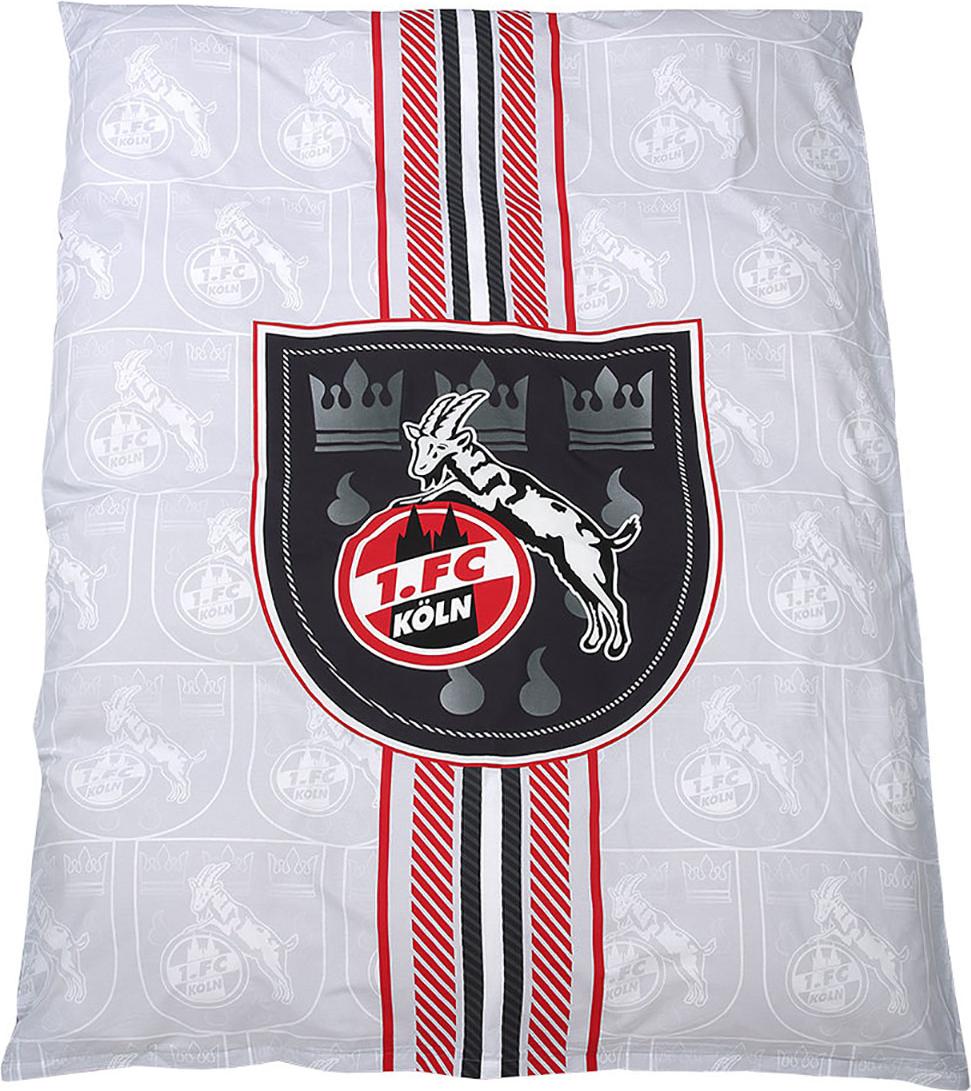 1. FC Köln Bettwäsche "Leuchtend Logo + Stadtwappen" weiß