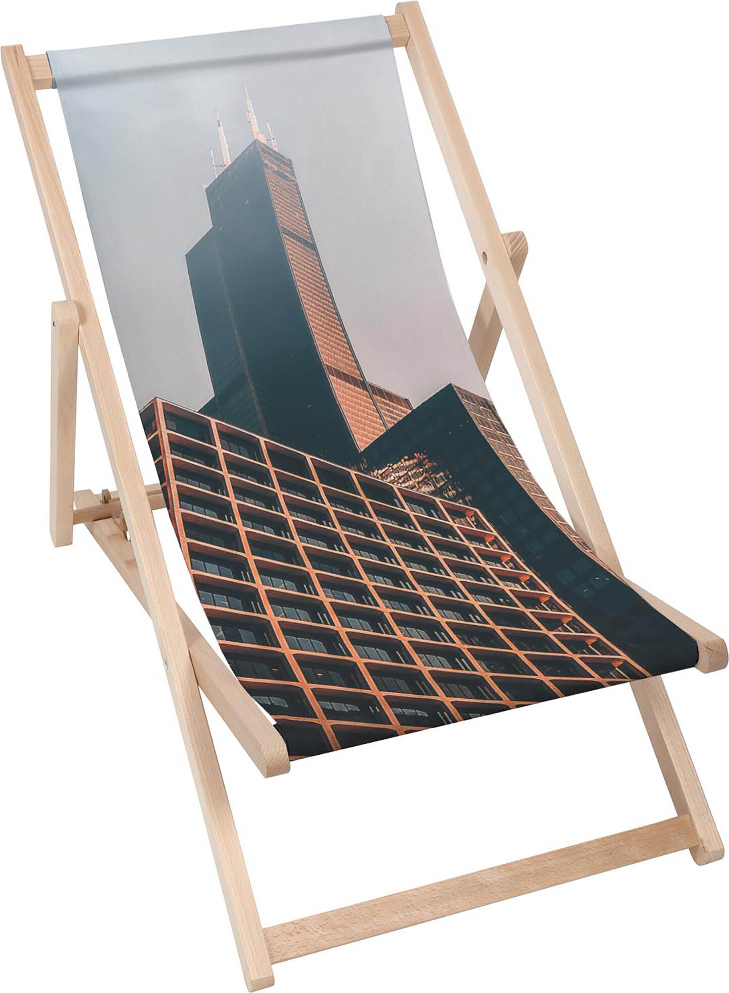 Dreamroots Skladacie drevené lehátko z bukového dreva do 130 kg, skladacie lehátko s 3-stupňovým nastavením sklonu operadla, Modern Architecture 2