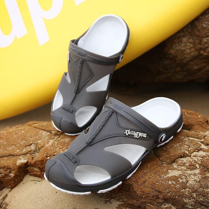 Unbranded Lässige Herrenmode, flache Strandsandalen, 42, Grau