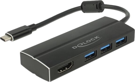 Adaptér DELOCK USB3.1 Gen1/C > 3x USB3.0/A + HDMI 4K 30Hz