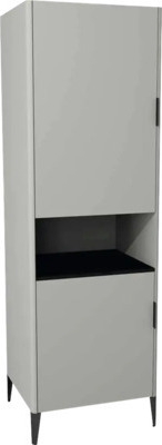 Hochschrank mit 2 Türen Devo Lotos 60x190x53 cm Anschlag links perfect touch stahlgrau LF-SZS2D+OTLE60-F105