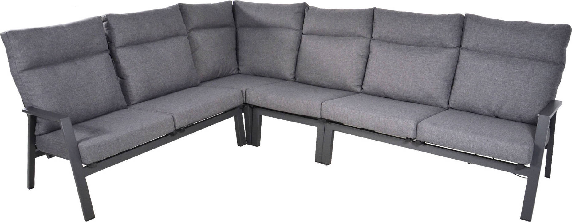 Garten Eckbank OHIO (4-tlg.) inkl. 2-Sitzer, Mittelsofa & Ecksofa in grau