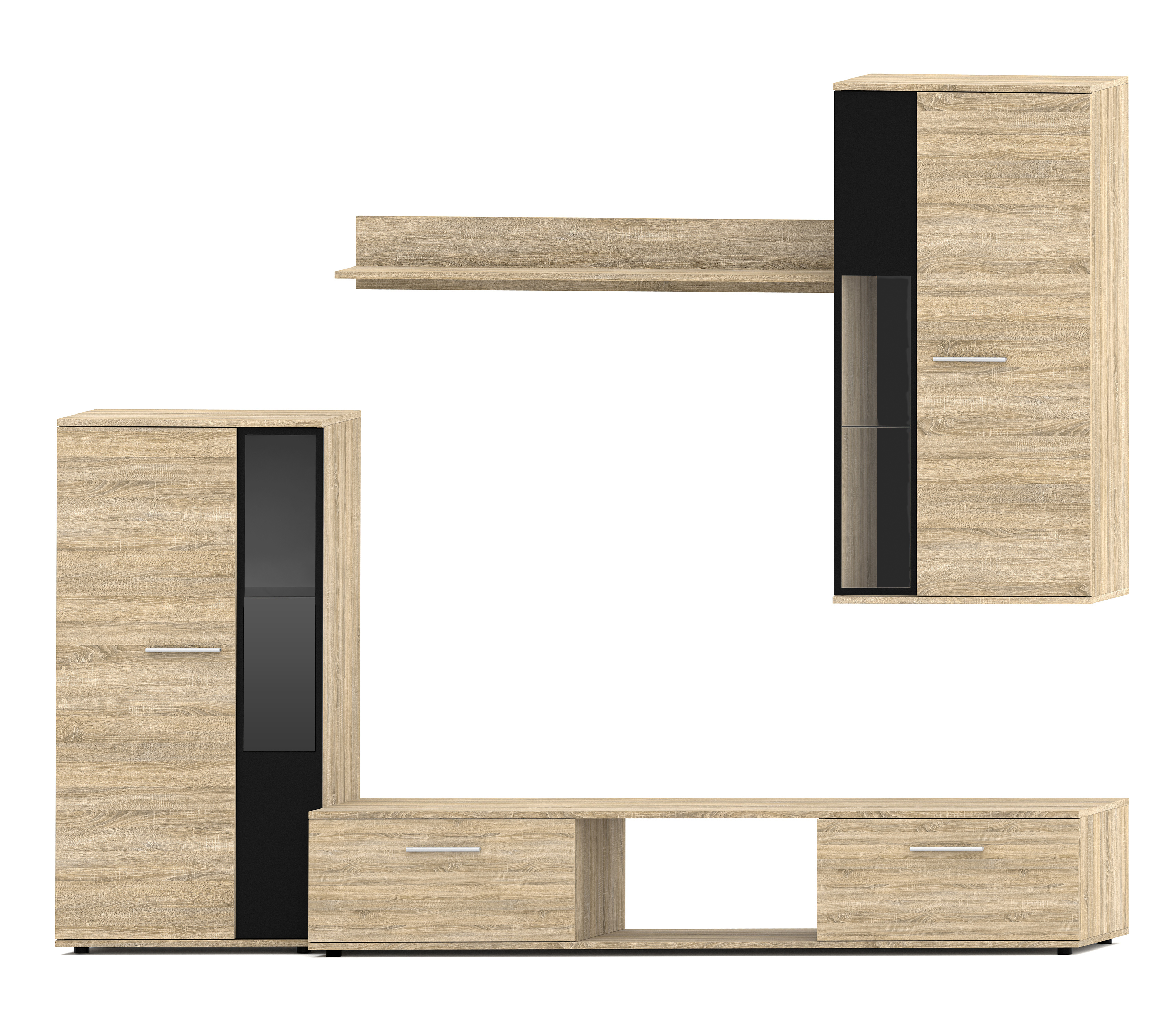 AX LIVING Hochwertige Wohnwand Formilo - 240 cm Modern Sonoma Eiche N3289