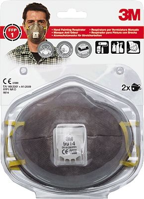 3M Standard-Feinstaub-Partikelmaske 9914C2, 2 Stück