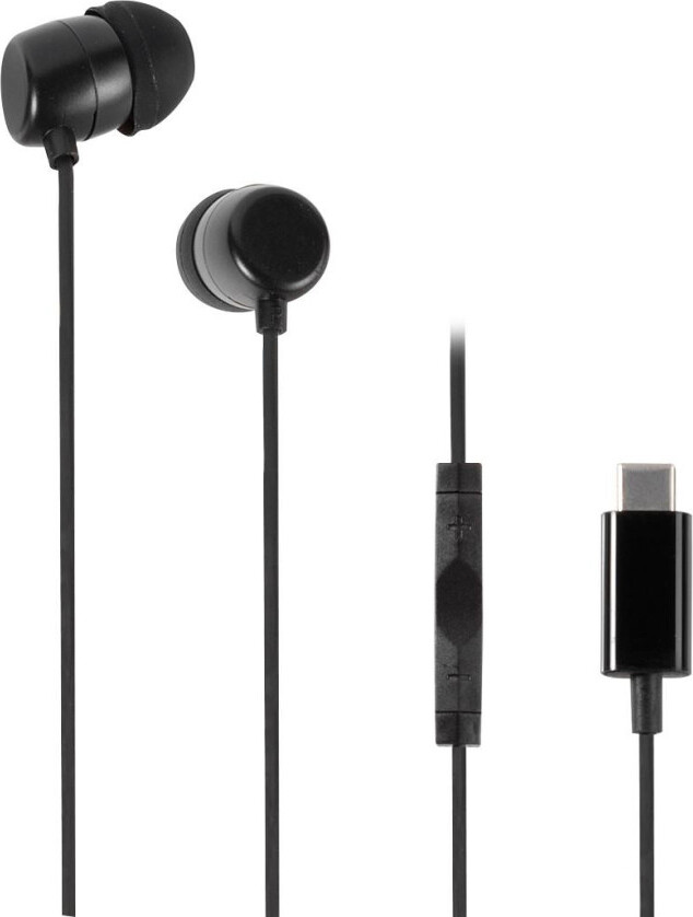 Stereo slúchadlá do uší s konektorom USB typu C čierne (61752)