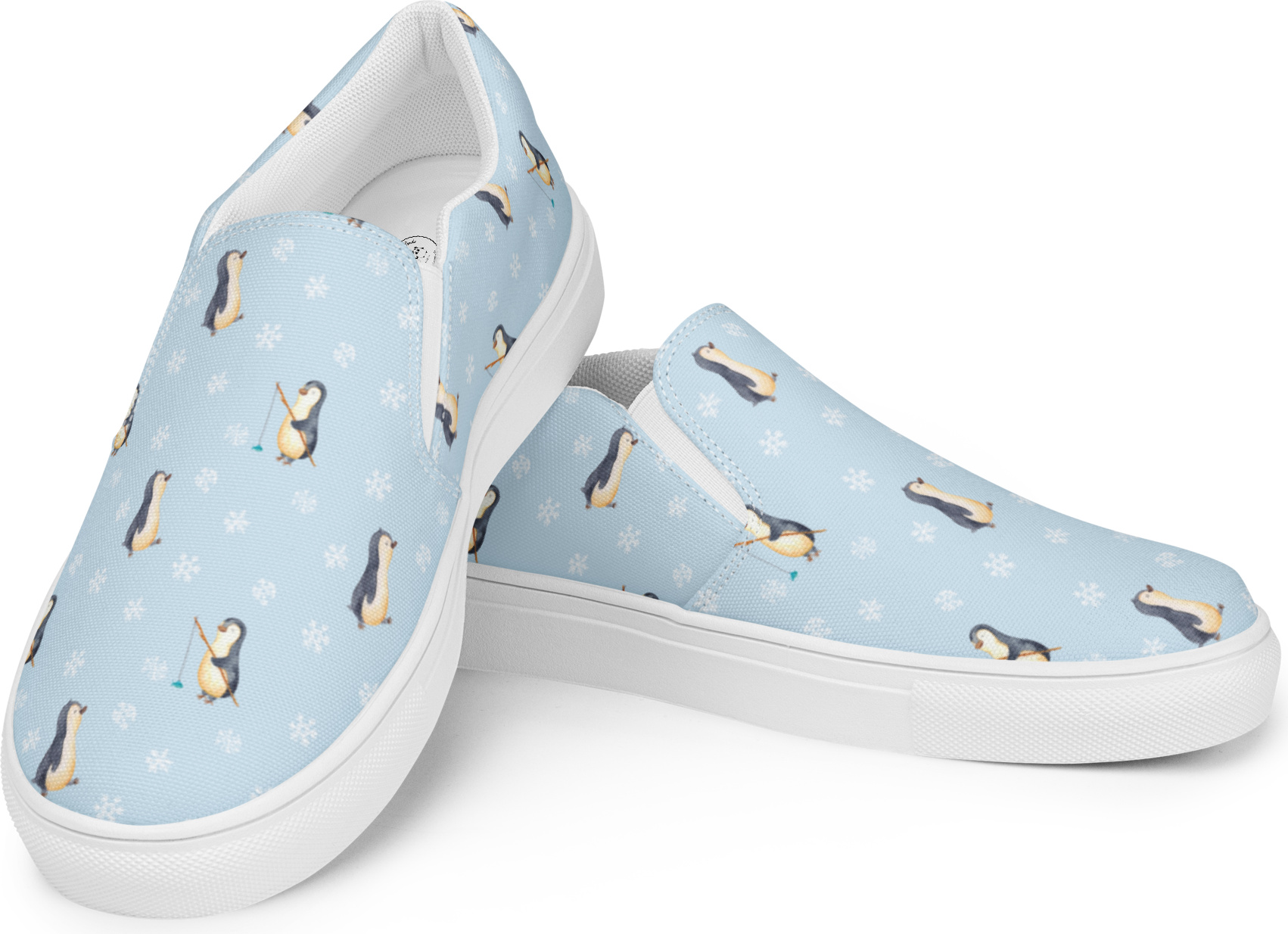 Mr. & Mrs. Panda Mokassins Pinguin marschieren Größe 40 - Blau - Geschenk, Loafer, Slipper Damen, Spazieren, Familie, Bruder, Pinguine PD-1631020-STANDARD