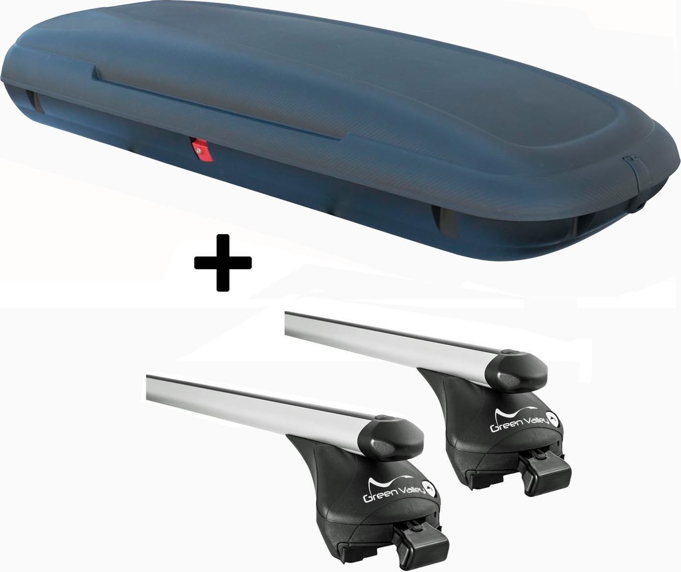 Dachbox VDPCA480 480Ltr carbonlook + Relingträger Quick Alu kompatibel mit für Kia Niro (SUV 5 Türer) ab 2016 aufl. Reling VDPCA480_957_NIRO