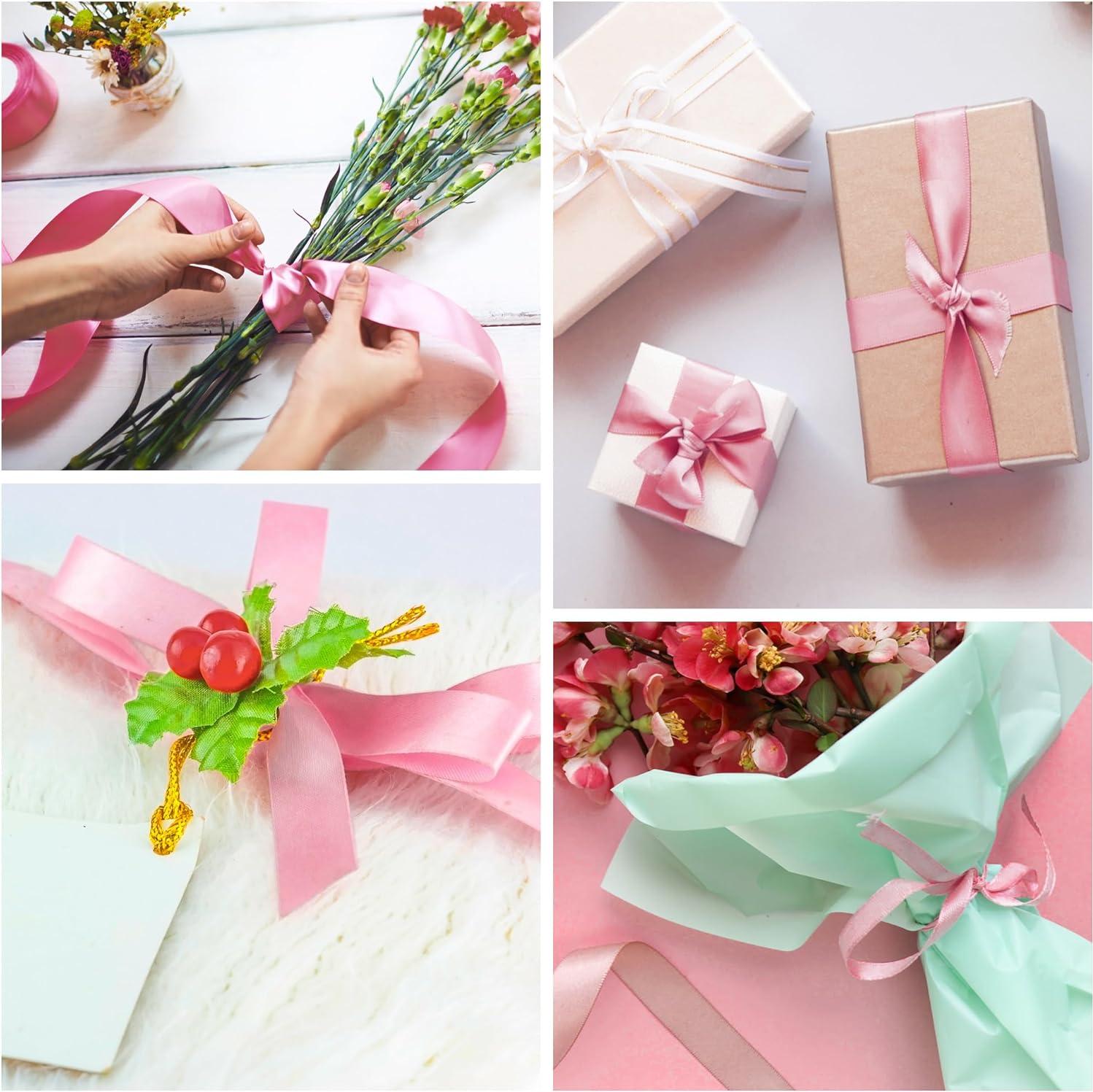 Markenlos Satinschleifen 22 Meter rosa 20 mm breit - Dekorationsgeschenkband