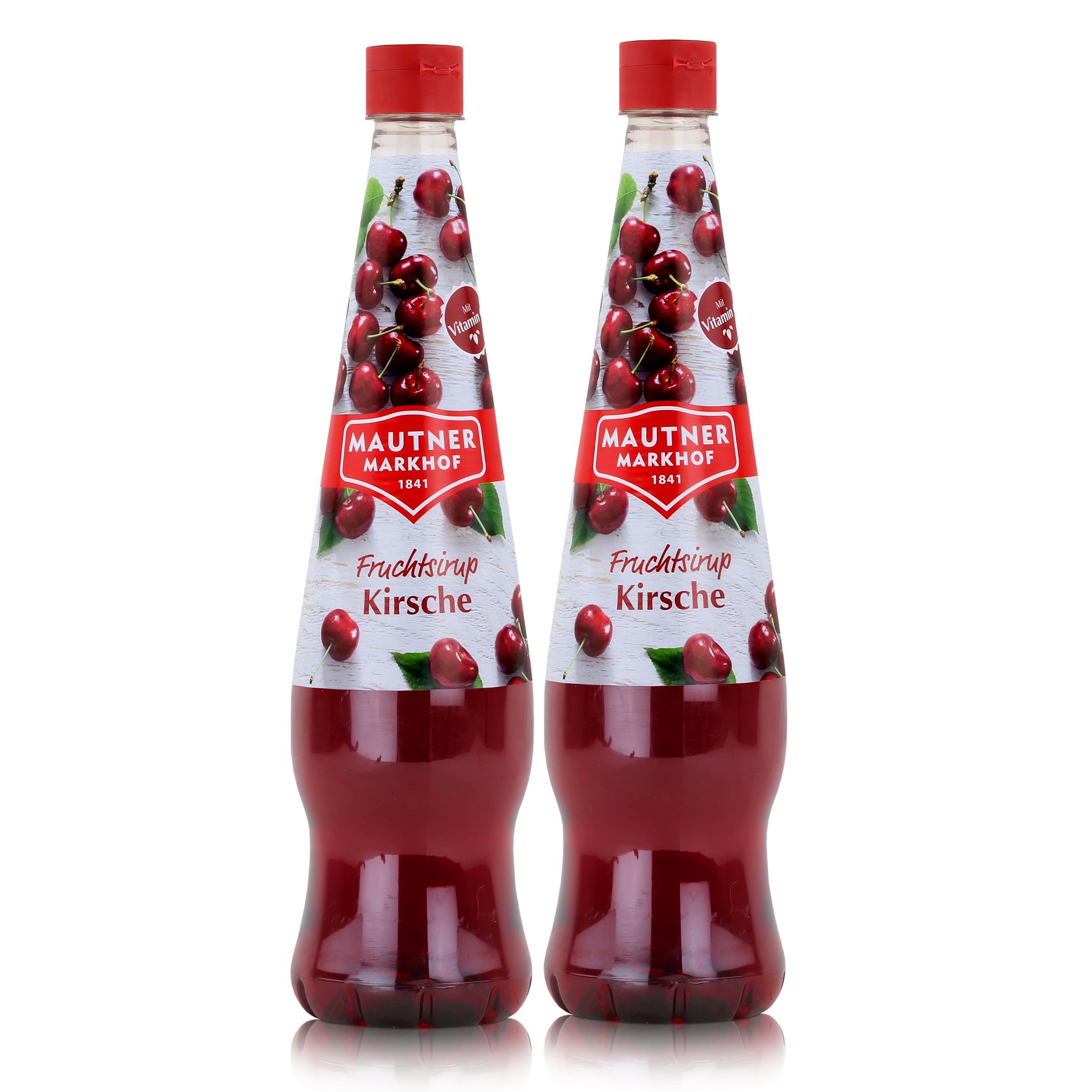 MAUTNER MARKHOF Mautner Getränkesirup Kirsche 0,7L - Softdrink, Cocktails (2er Pack)