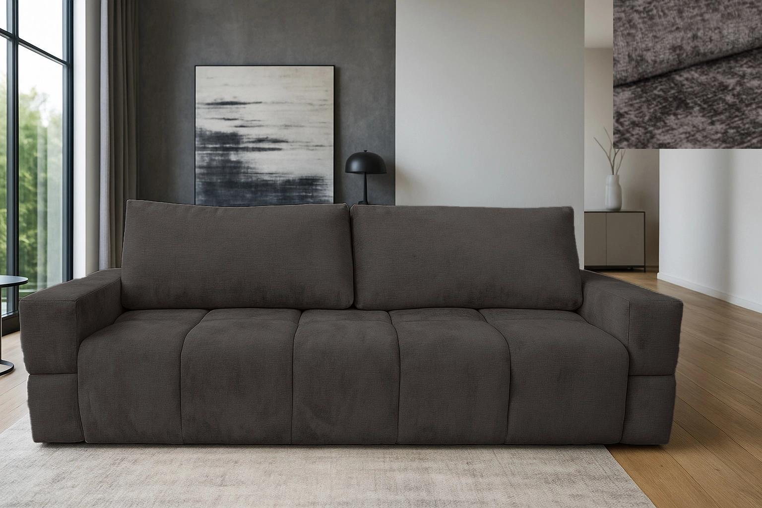 Schlafsofa 150x200 Rivello Nordelo mit Bettkasten Stoff Trenza Braun COUCH-RIVLL-TRNZ-09