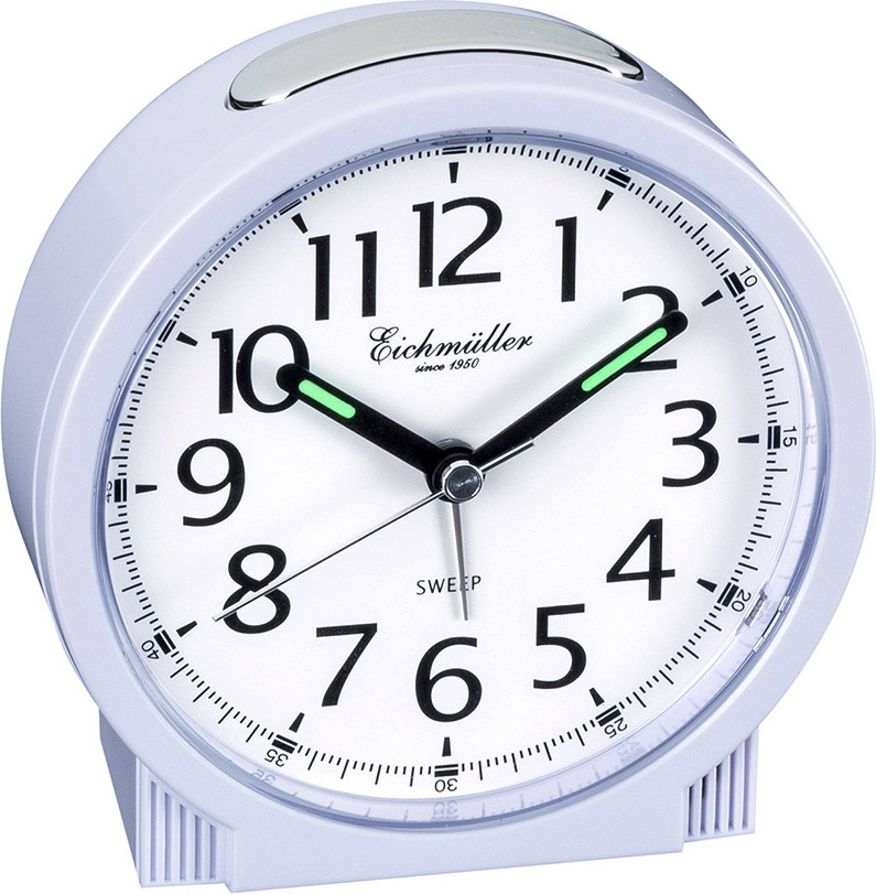 Eichmüller Wecker mit schleichender Sekunde ansteigender Alarm weiß RE-31789-weiß