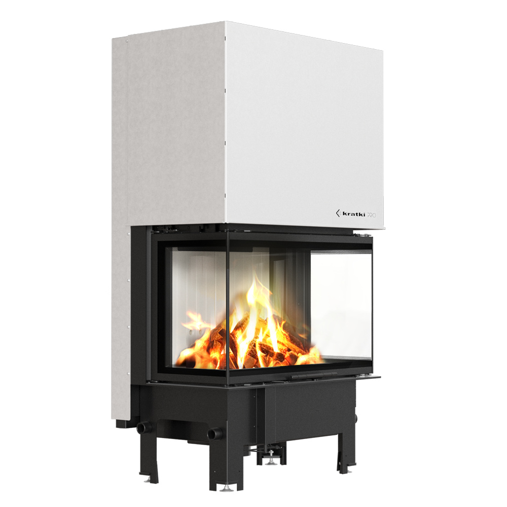 Oceľový krb KRATKI REGNOR 800/400 zasklievacie lišty 8 kW Ø 200 samozatváracie dvierka