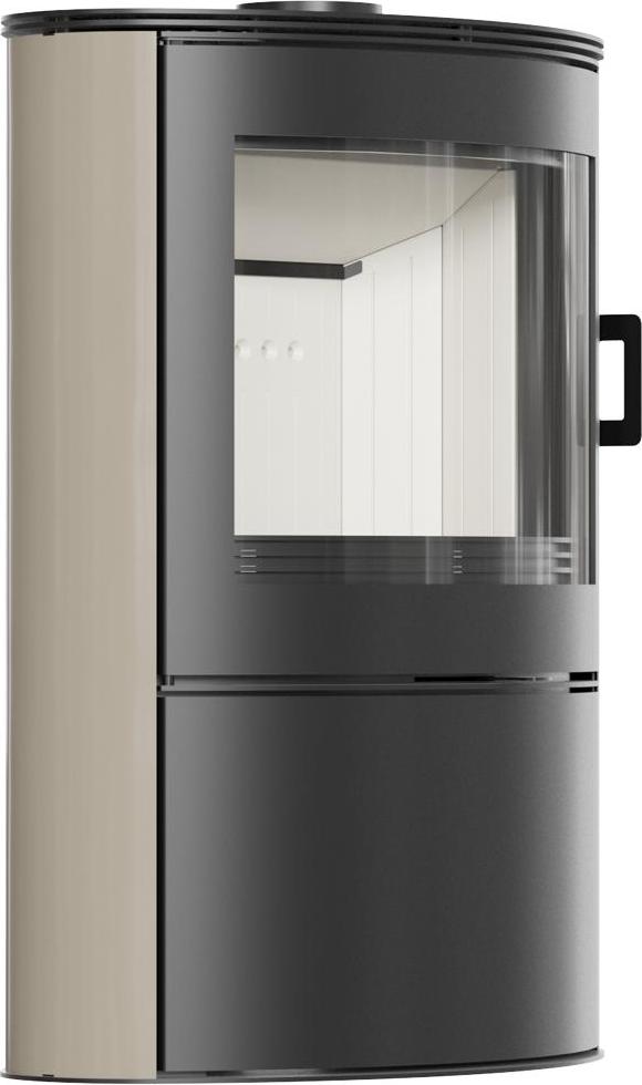 Kachelofen aus Stahl KRATKI AB S/2 Ø 150 10 kW creme Kachel KOZA/AB/S/2/KAFEL/KREM