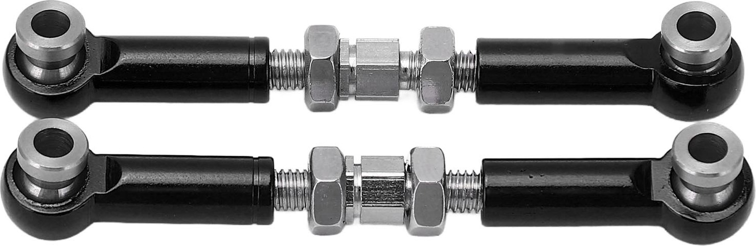 Gistuch 2pcs RC Lenkverknüpfungsstange Servo Pull Linkage Arm Aluminium Legierungsauto -Teile für MJX 14210 14209 16208 16209 1/14 Schwarz