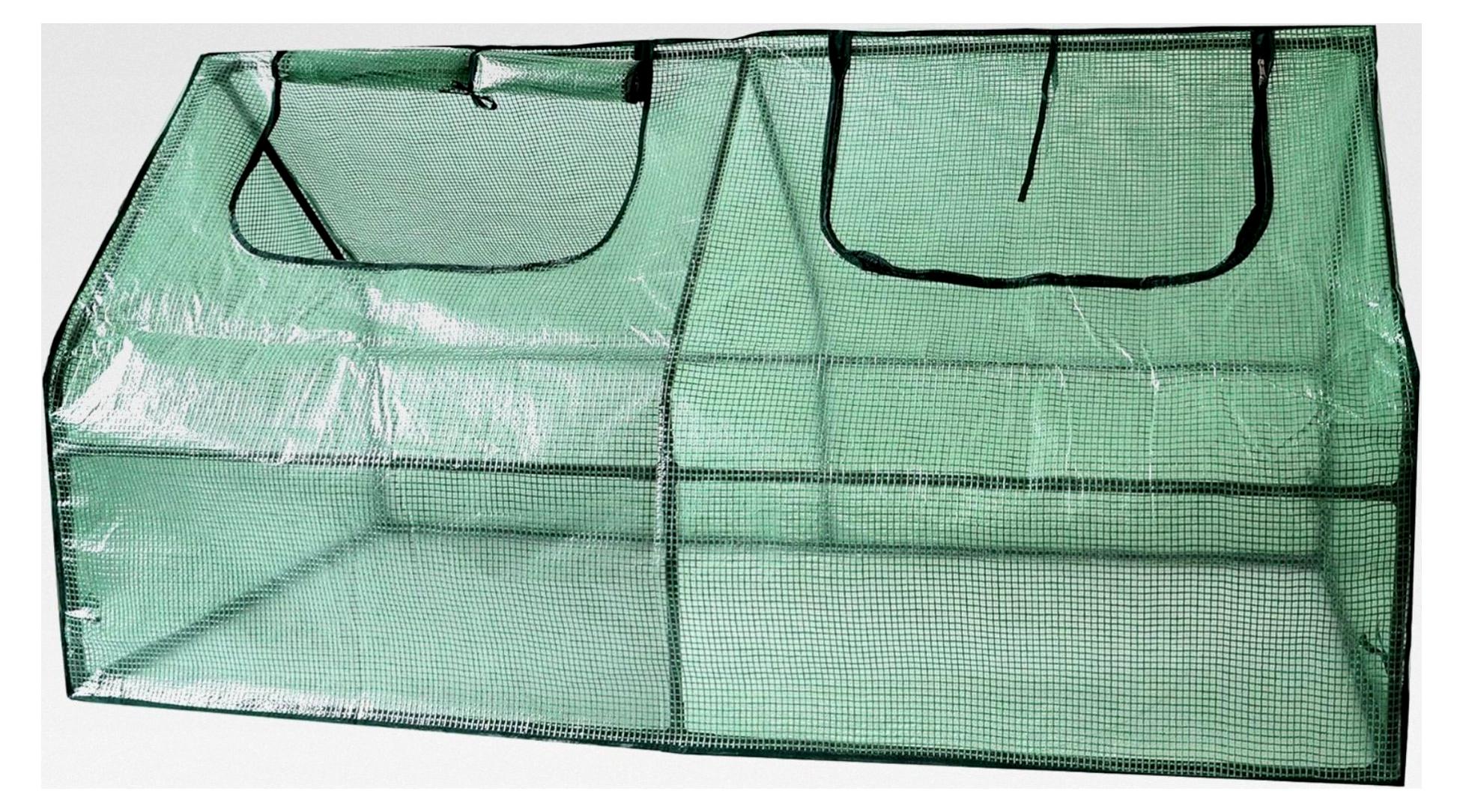 Markenlos Foliengewächshaus mit 2 praktischen Zugriffsfenstern, 182 x 90 cm, 90 cm hoch