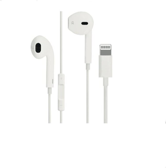 Sunix Earphones slúchadlá do uší so stereo zvukom slúchadlá s diaľkovým ovládaním a mikrofónom pripojenie k iOS iPhone v bielej farbe
