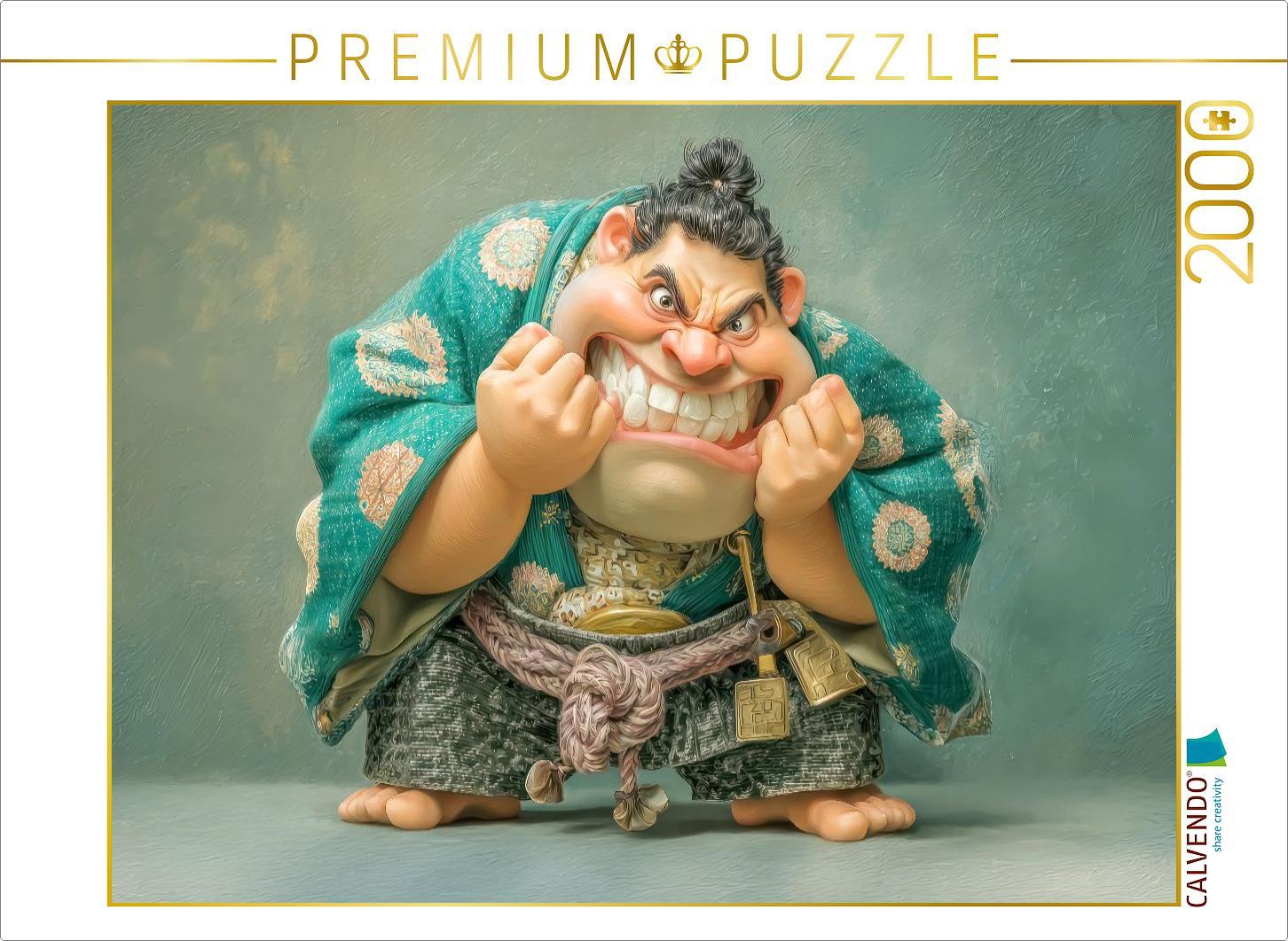 CALVENDO Puzzle Sumoringer Karikaturen | 2000 Teile Lege-Größe 90x67cm Foto-Puzzle für glückliche Stunden