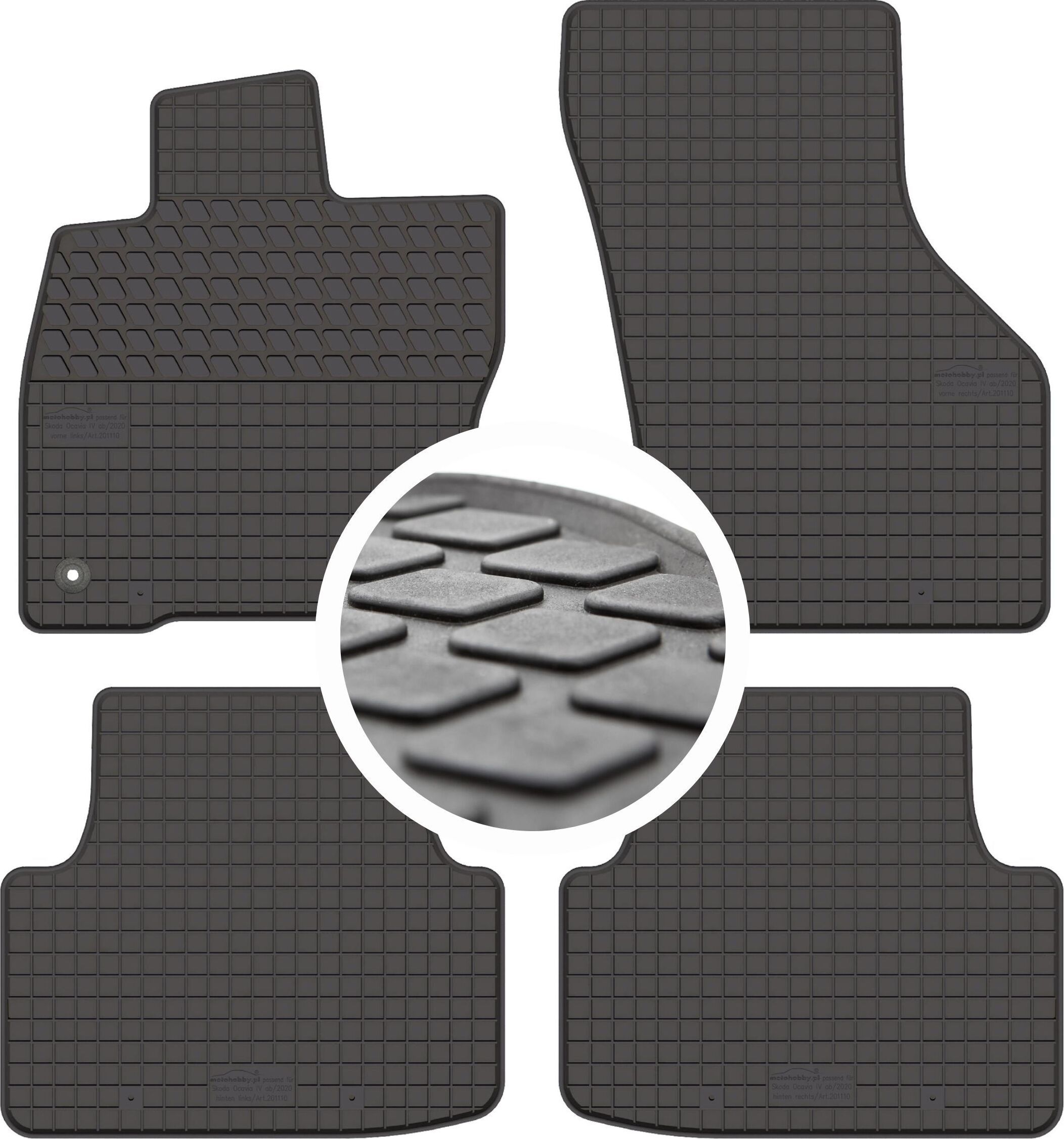 Tapis de sol pour Skoda Octavia 1996-2004 en caoutchouc TPE 3D Beige 4Pcs