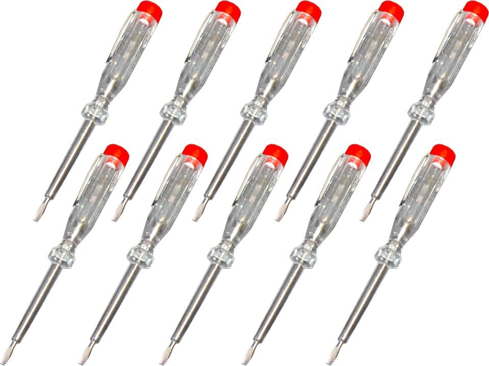 NCC-Licht 10 x Phasenprüfer 60mm Spannungsprüfer Prüfer Spannungstester 100-250V
