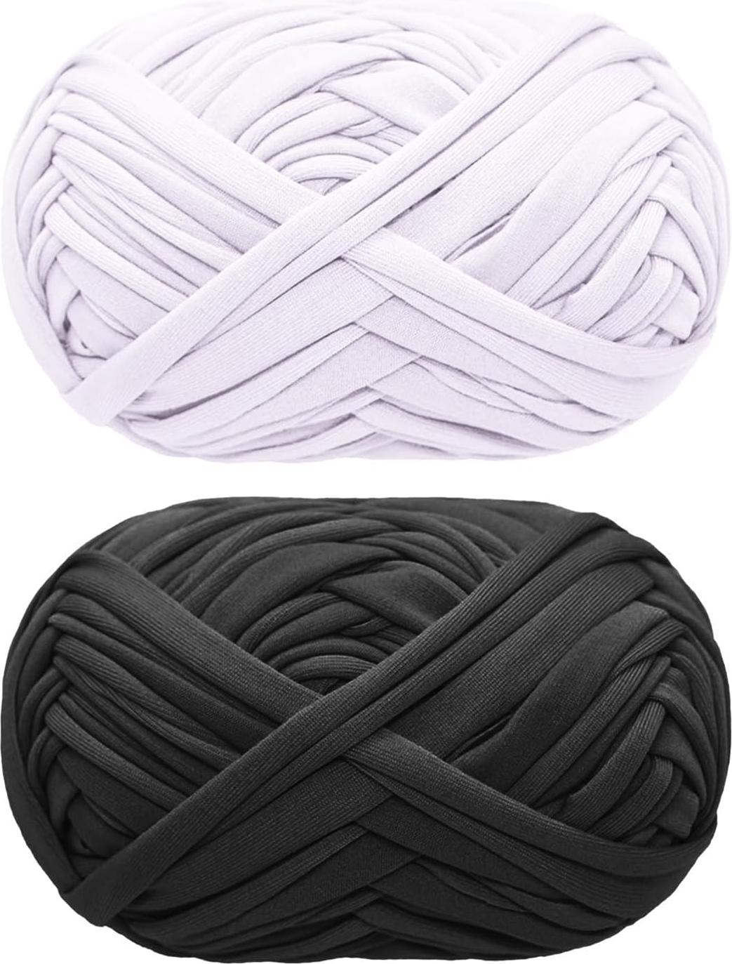Markenlos Weefgaren Haakdraad Breigaren Garen T-Shirt Garen Wol Garen Handgemachte Weiche Baumwollstoff Schnur für Stricken Häkeln Garnkorb Webbedarf - Set von 2 Stück