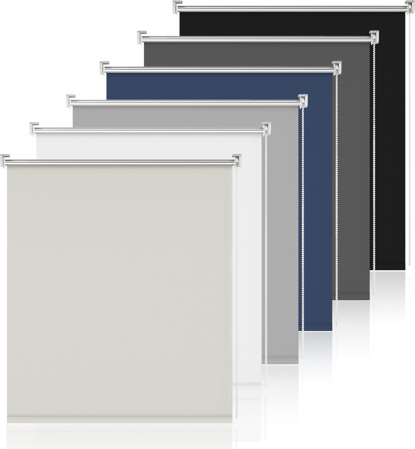 Grandekor Verdunklungsrollo ohne Bohren & mit Bohren Creme 45x230cm Verdunkelungsrollo Klemmfix Rollos für Fenster ohne Bohren GK63053-230NEW