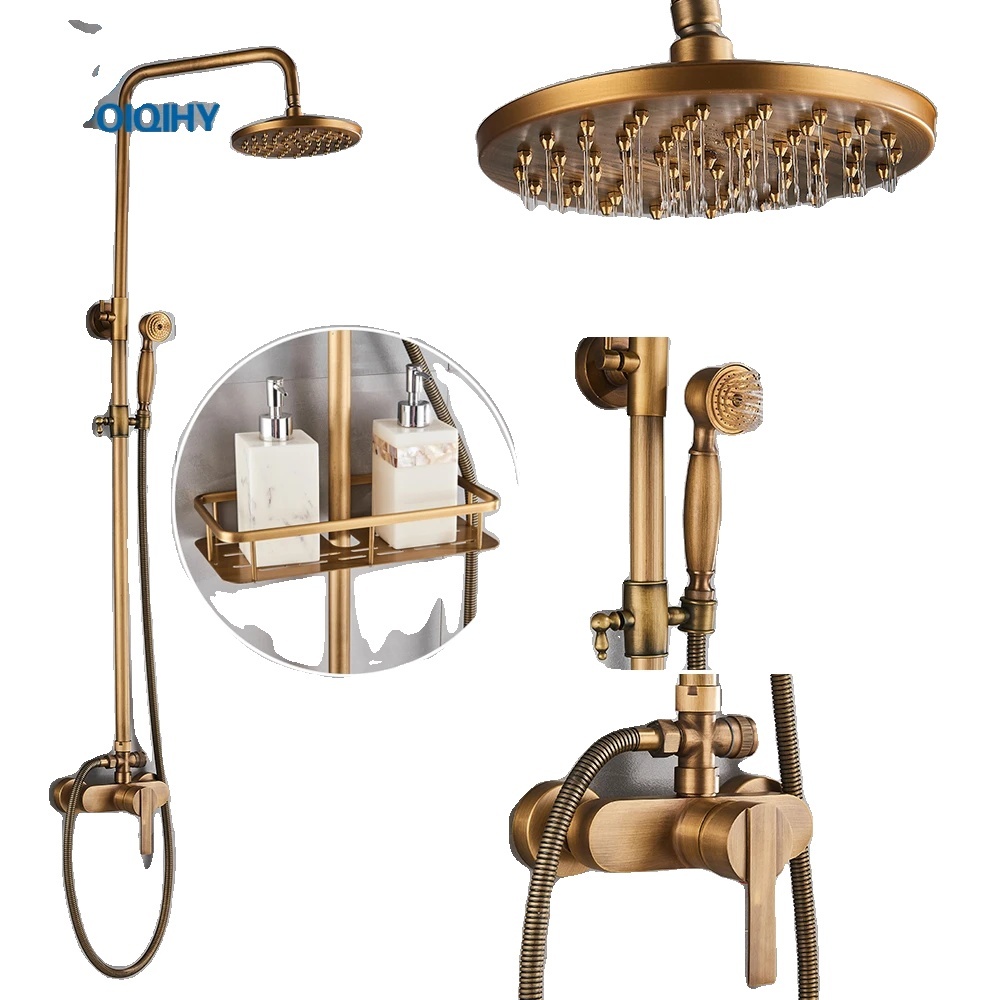 OEM Duschset, Messingkonstruktion, Wasserfall-Regenfunktion, Typ A mit Regal 2372