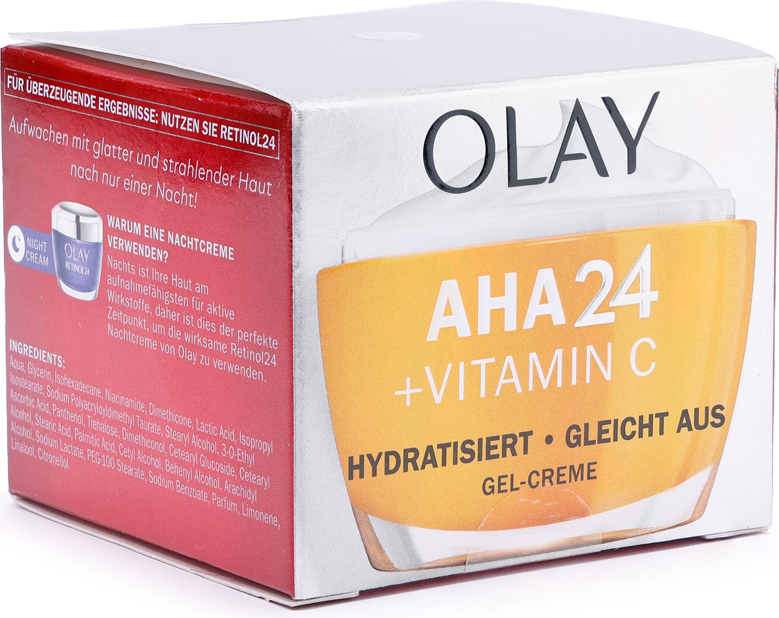 Olay Vitamin C + AHA24 Tagesgel-Gesichtscreme 50 ml – Für gleichmäßigen Hautton & Glow