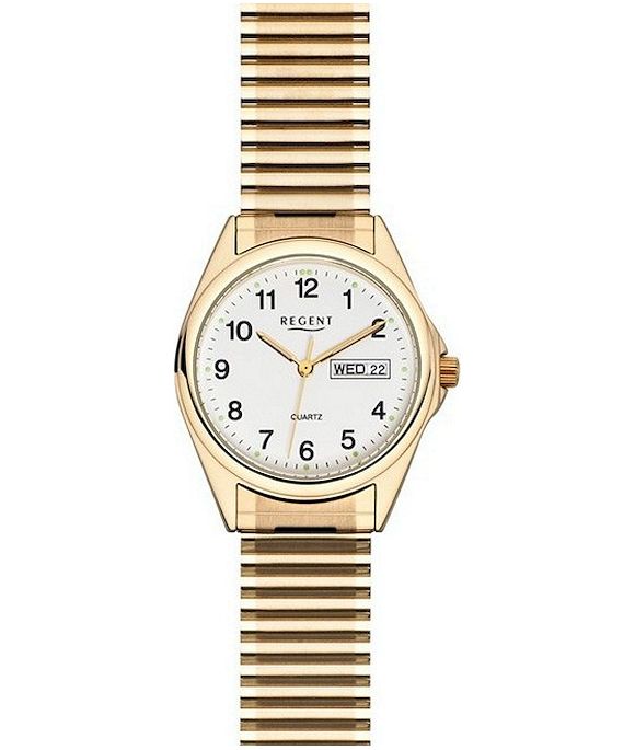Regent náramkové hodinky zlaté F-293 Pánske analógové Quartz hodinky URF293