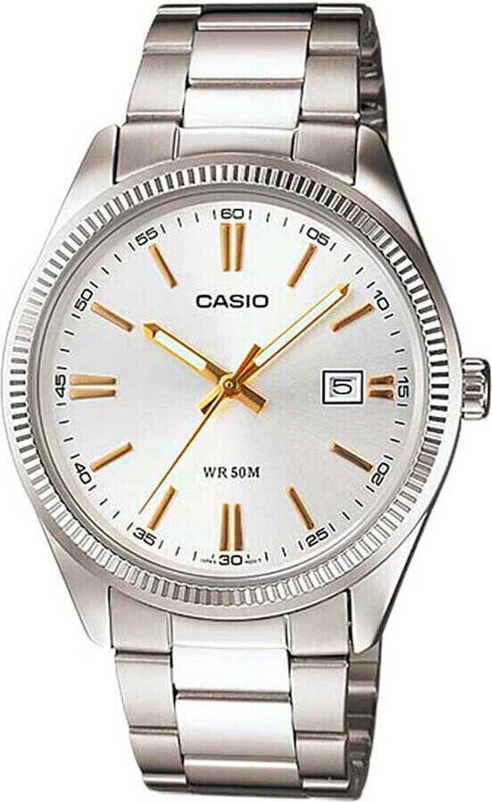 Pánske hodinky Casio DATE - SILVER, GOLD INDEXES (Ø 39 mm)