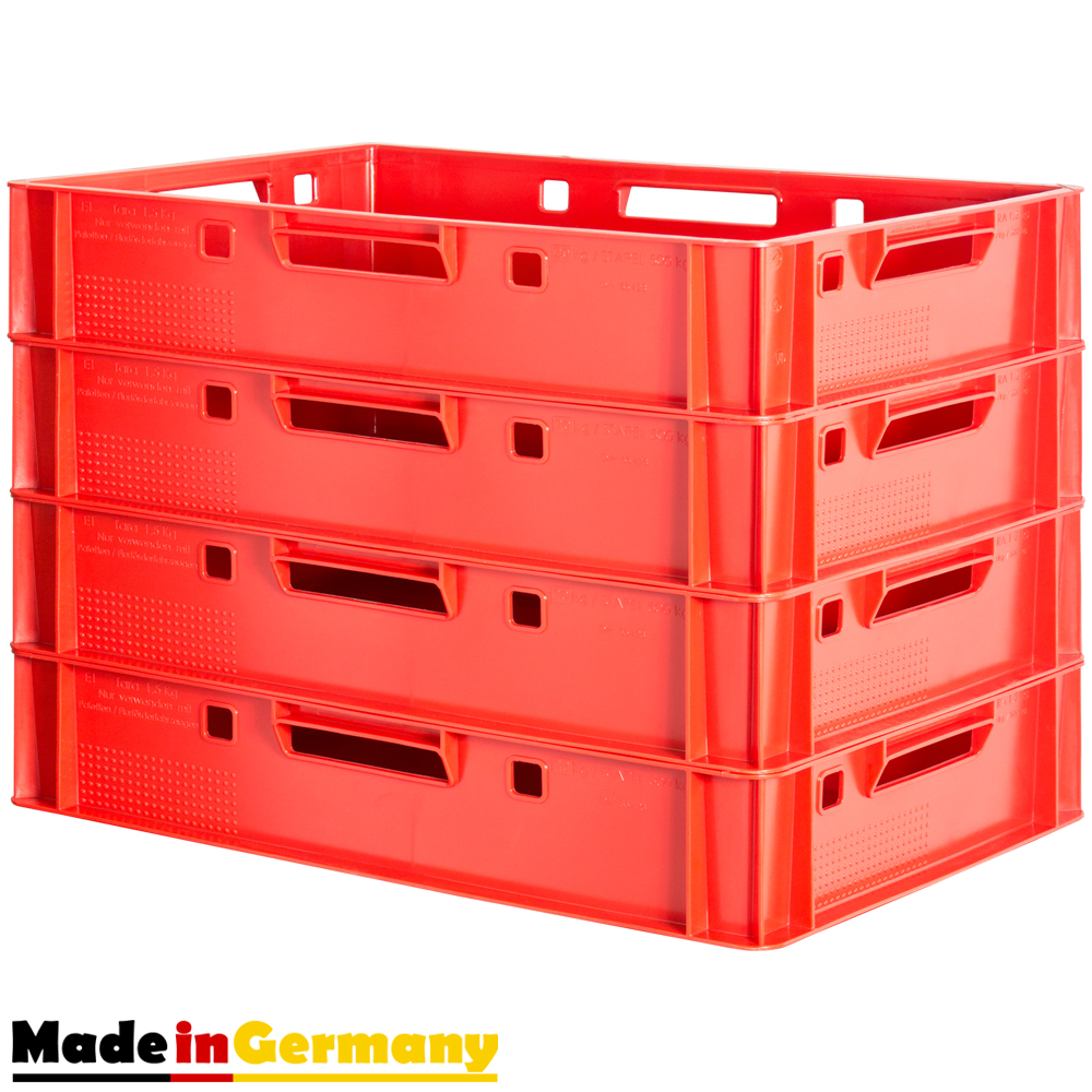 10 x Eurofleischerkiste Vorratsbox E1-Kiste Box Gemüsekiste stabelbar grau 