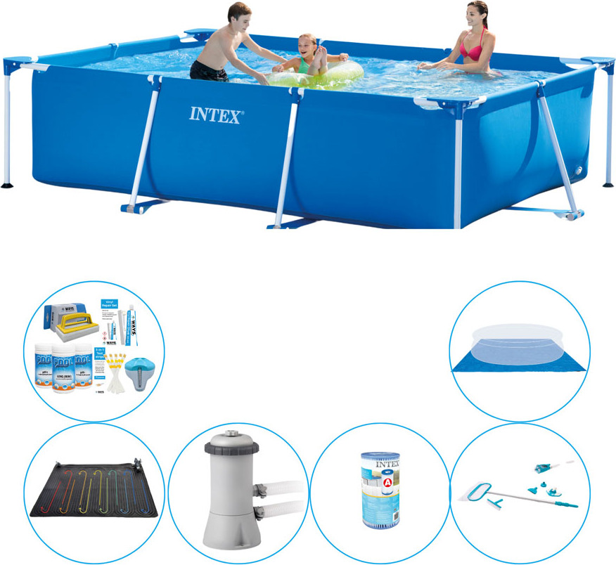 Intex Rámový bazén Rechteckig 300x200x75 cm - 7-členný - Bazénová súprava