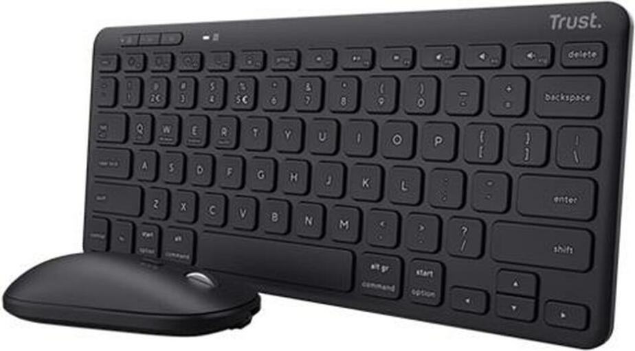 Tastatur mit Maus Trust 25061 Schwarz Qwerty Spanisch QWERTY