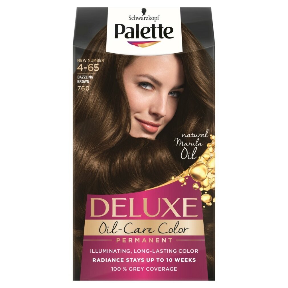 Schwarzkopf PALETTE Deluxe Oil-Care permanentes Haarfärbemittel mit Mikro-Ölen 760 Dazzling Brown