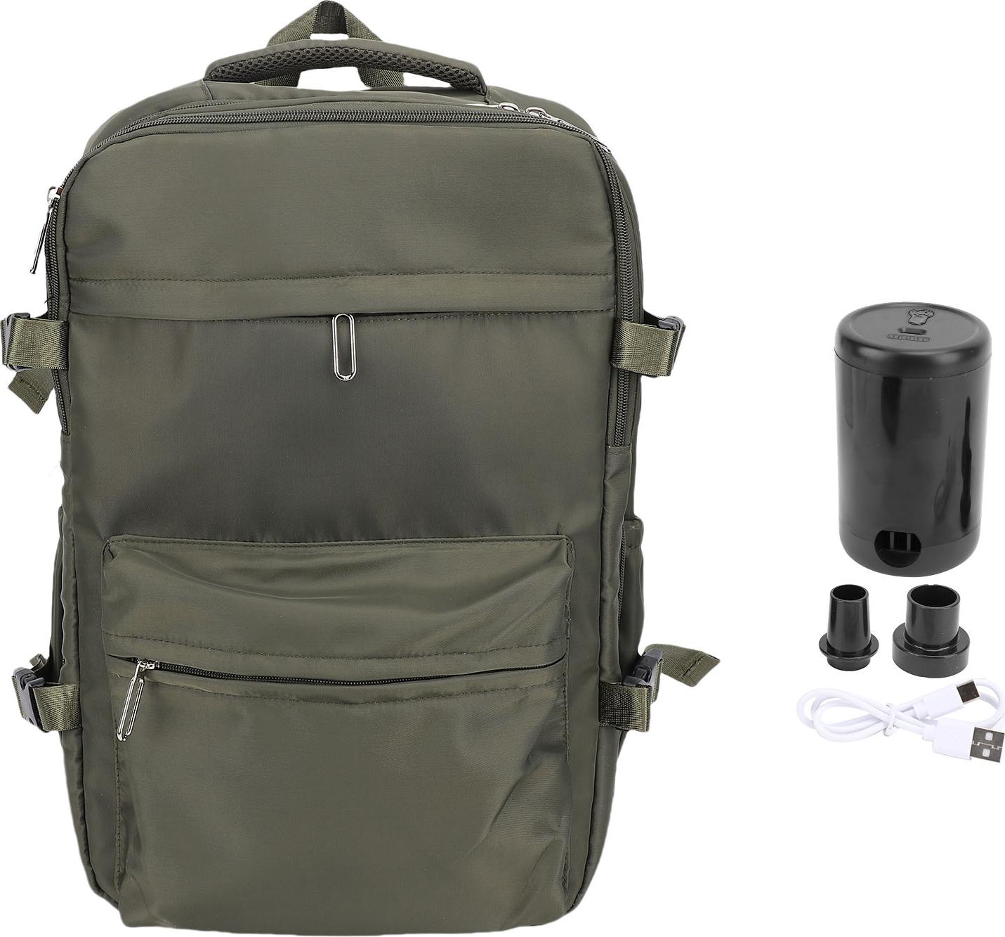 Rucksack mit Pumpe 27L REGEND -Vakuumkompression mit großer Kapazität für 15,6 Zoll Laptop Business Green