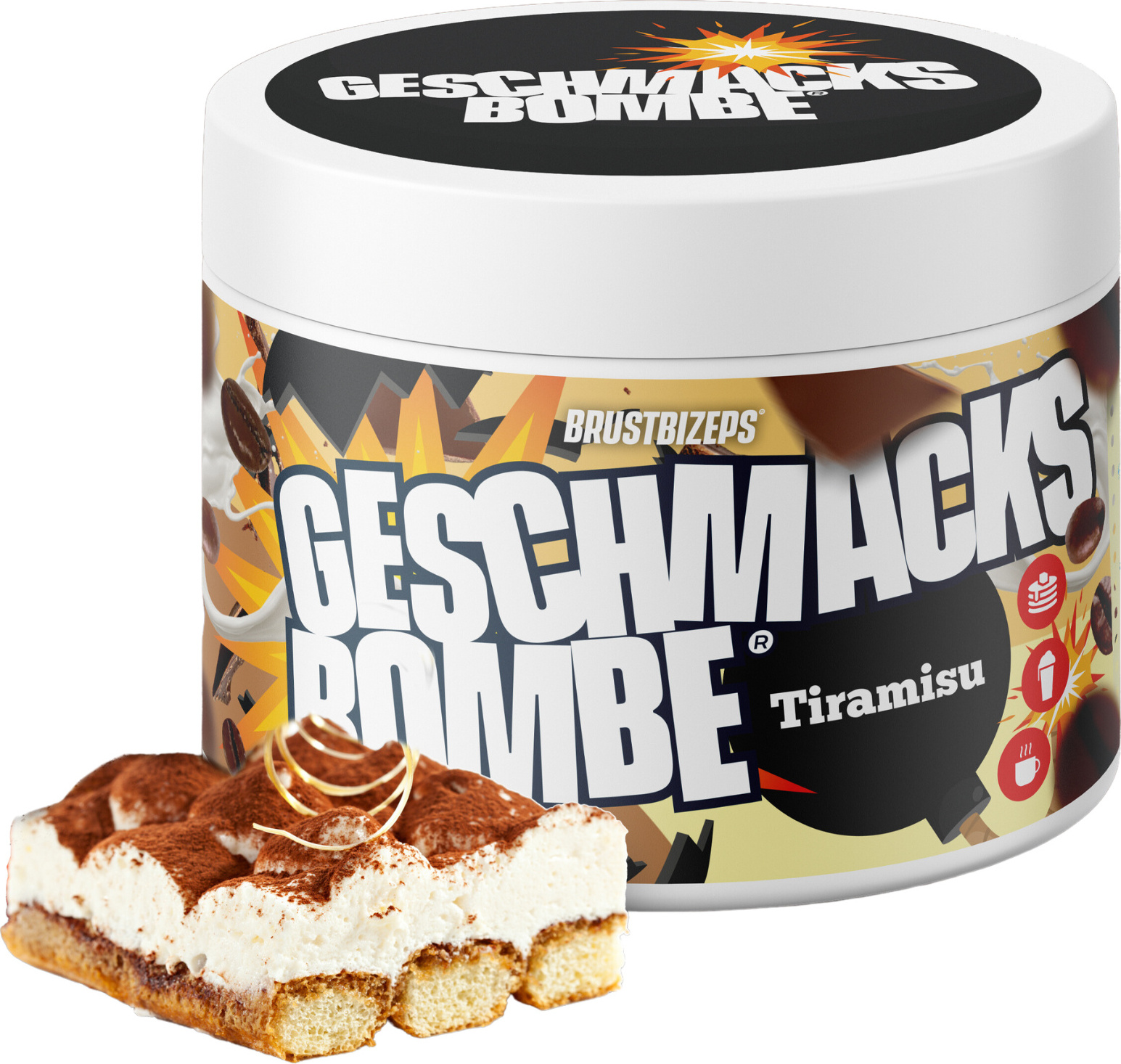 BRUSTBIZEPS Geschmacksbombe – Zuckerersatz Geschmackspulver, Vegan & Glutenfrei, Tiramisu 200g