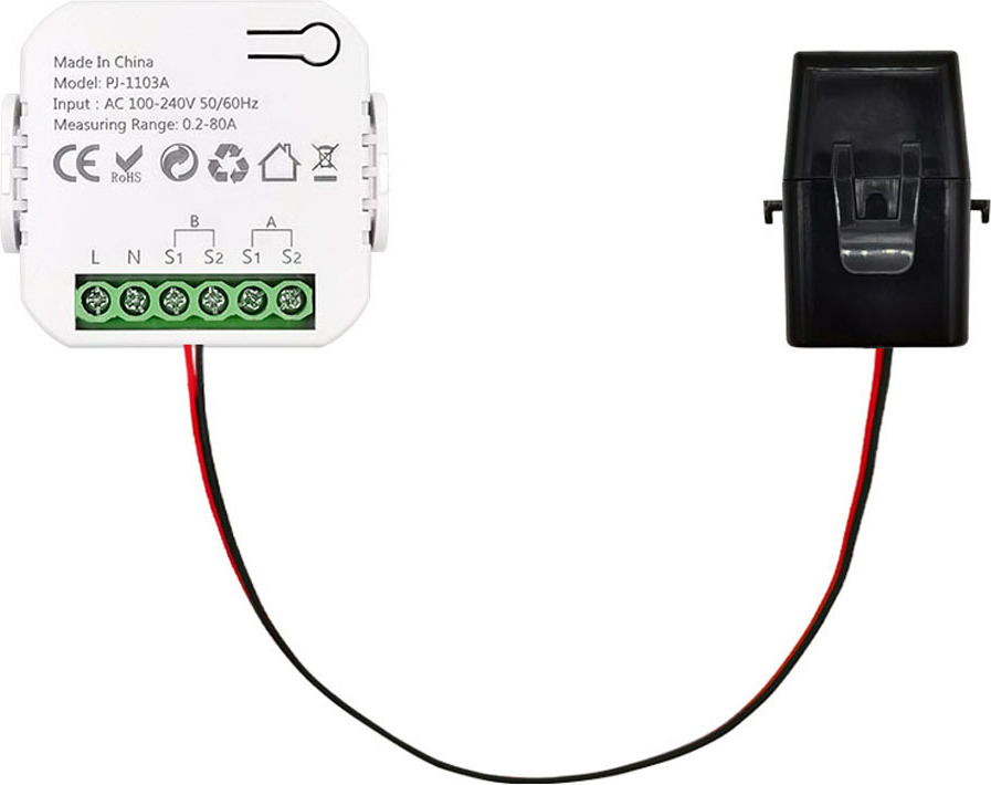 Aibecy Tuya WiFi Energieschalter Stromspannungsmesser App Tägliche und monatliche Abfrage des Gesamtstromverbrauchs mit Leistungseinstellungsfunktion 1CT