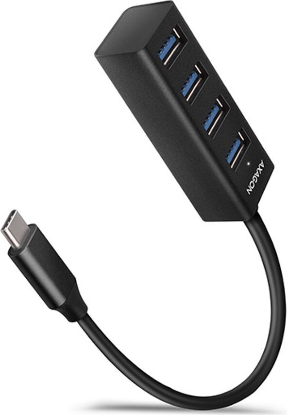 Rozbočovač Axagon HUE-M1C USB 3.2 Gen 1 (3.1 Gen 1) Type-C 5000 Mb/s čierny (HUE-M1C)