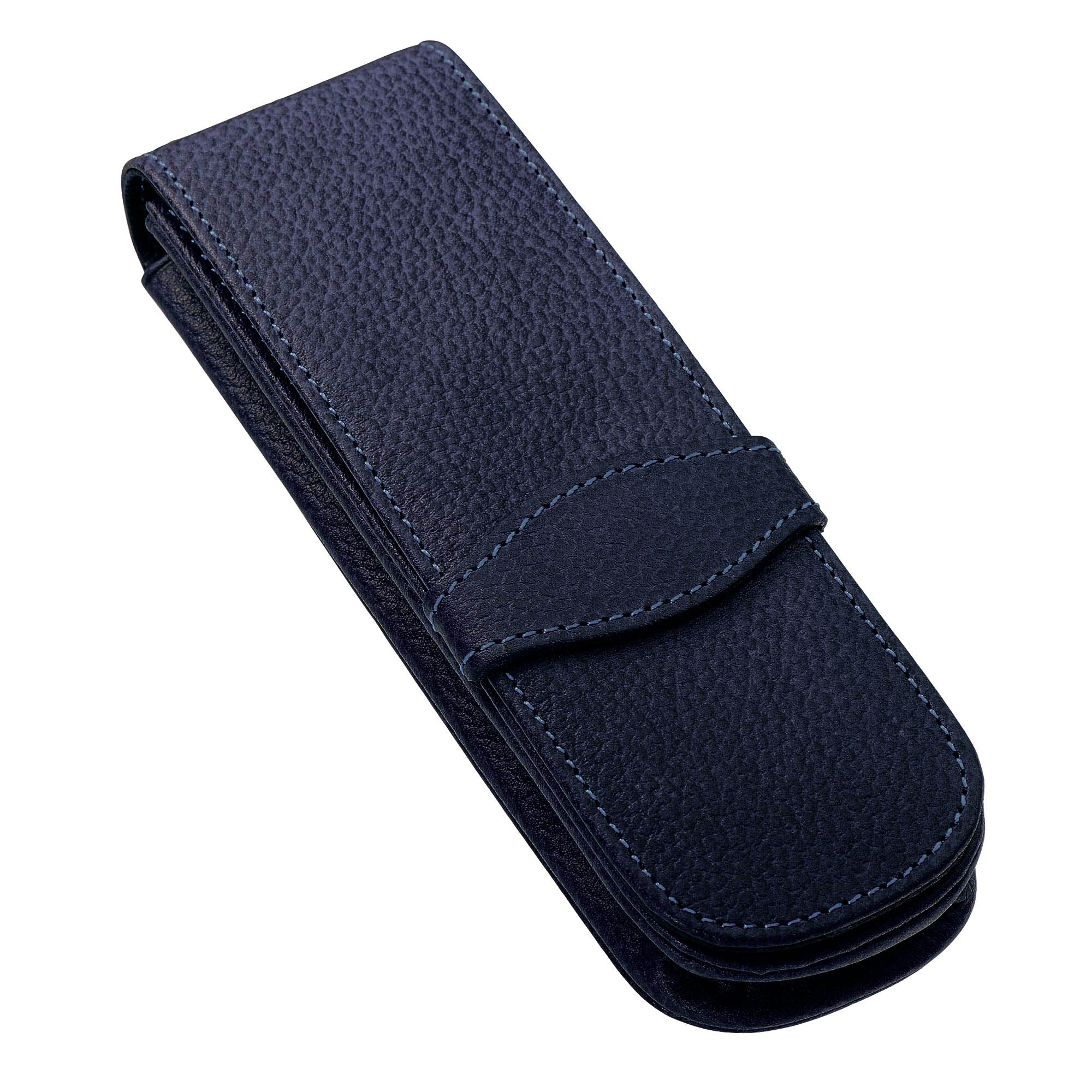 ONLINE Schreibgeräte Echtleder-Etui Blue in modischem Design als stilvolles Schreibgeräte-Accessoire, für zwei Schreibgeräte 41048