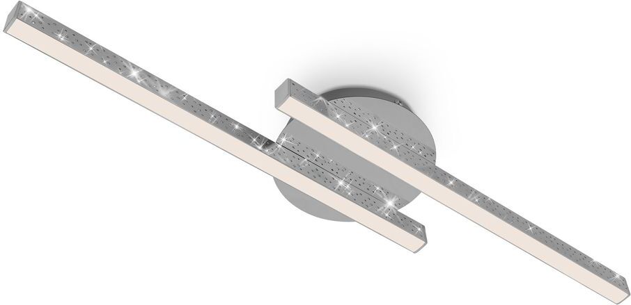 LED Deckenleuchte Wandleuchte Glitzerffekt 2-flammig 10,5W chrom Metall Briloner 3517-028