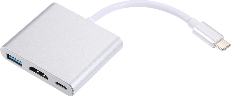 USB 3.1 Type-C na USB 3.0 / HD / Type-C rozbočovač USB-C 3-v-1 adaptér dongle dokovací kábel pre MacBook Pro, Dell XPS 13